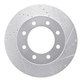 R1 Concepts Brake Rotor Drilled and Slotted Silver Fits Dodge Ram