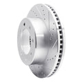 R1 Concepts Brake Rotor Drilled and Slotted Silver Fits Dodge Ram