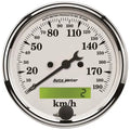 AutoMeter Gauge Speedo. 3-1/8in. 120MPH Elec. Prog. W/ Lcd Odo Old Tyme White