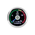 ~(1 lbs. 4X4X4)~ EV2 Chrome Bezel Blue Pointer W/Black Hub White Face Blue Numerals (Marine) Turbo Boost 0-100Psi