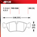 Hawk BMW 318i/318iC/318iS/318Ti/325Ci/325i/325iS/325Xi/328Ci/328iC/328iS/Z3 HT-10 Race Frt Brk Pads