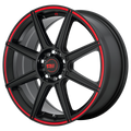 MR142 16X7 5X4.25/4.5 S-BLK RED 40MM