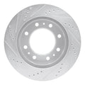 R1 06-11 Cadillac DTS Front Right Drilled & Slotted Silver Brake Rotor
