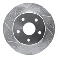 DFC 08-12 Jeep J8 Front Left Drilled & Slotted Silver Brake Rotor
