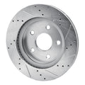 DFC 08-12 Jeep J8 Front Left Drilled & Slotted Silver Brake Rotor