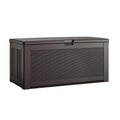XL EASY INSTALLATION 134 GALLON RESIN DECK BOX DARK WALNUT