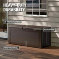 XL EASY INSTALLATION 134 GALLON RESIN DECK BOX DARK WALNUT