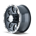 Cast Aluminum Wheels 174 17x9 Machined Lip Black 6 On 139.7 Bolt Pattern 0 Offset ION Wheels