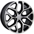 20 IN REPLICA WHEEL CV98B FITS CHEVY SILVERADO RIM 20X9 BLACK MACH