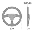 Sparco Steering Wheel R383 Champion Black Leather / Black Stitching