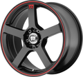 MR116 17X7 5X4.25/4.5 M-BLK RED-STR 40MM