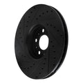 R1 03-14 Volvo XC90 Front Right Drilled & Slotted Black Brake Rotor