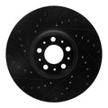 R1 03-14 Volvo XC90 Front Right Drilled & Slotted Black Brake Rotor
