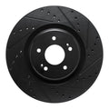 R1 21-26 Hyundai Sonata Front Right Drilled & Slotted Black Brake Rotor