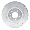 R1 20-25 Land Rover Defender 90 Front Left Drilled & Slotted Silver Brake Rotor