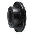 R1 99-07 Ford E-250 Econoline Rear Left Drilled & Slotted Black Brake Rotor