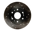 R1 05-20 Cadillac Escalade EXT Front Right Drilled & Slotted Black Brake Rotor