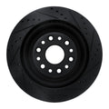 R1 19-25 Ram 1500 Rear Left Drilled & Slotted Black Brake Rotor