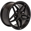 18 IN REPLICA WHEEL CV31 FITS CHEVROLET CORVETTE C7 ZR1 RIM 18X10.5 BLACK WHEE