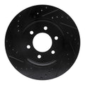 R1 04-08 Ford F-150 4WD Front Right Drilled & Slotted Black Brake Rotor