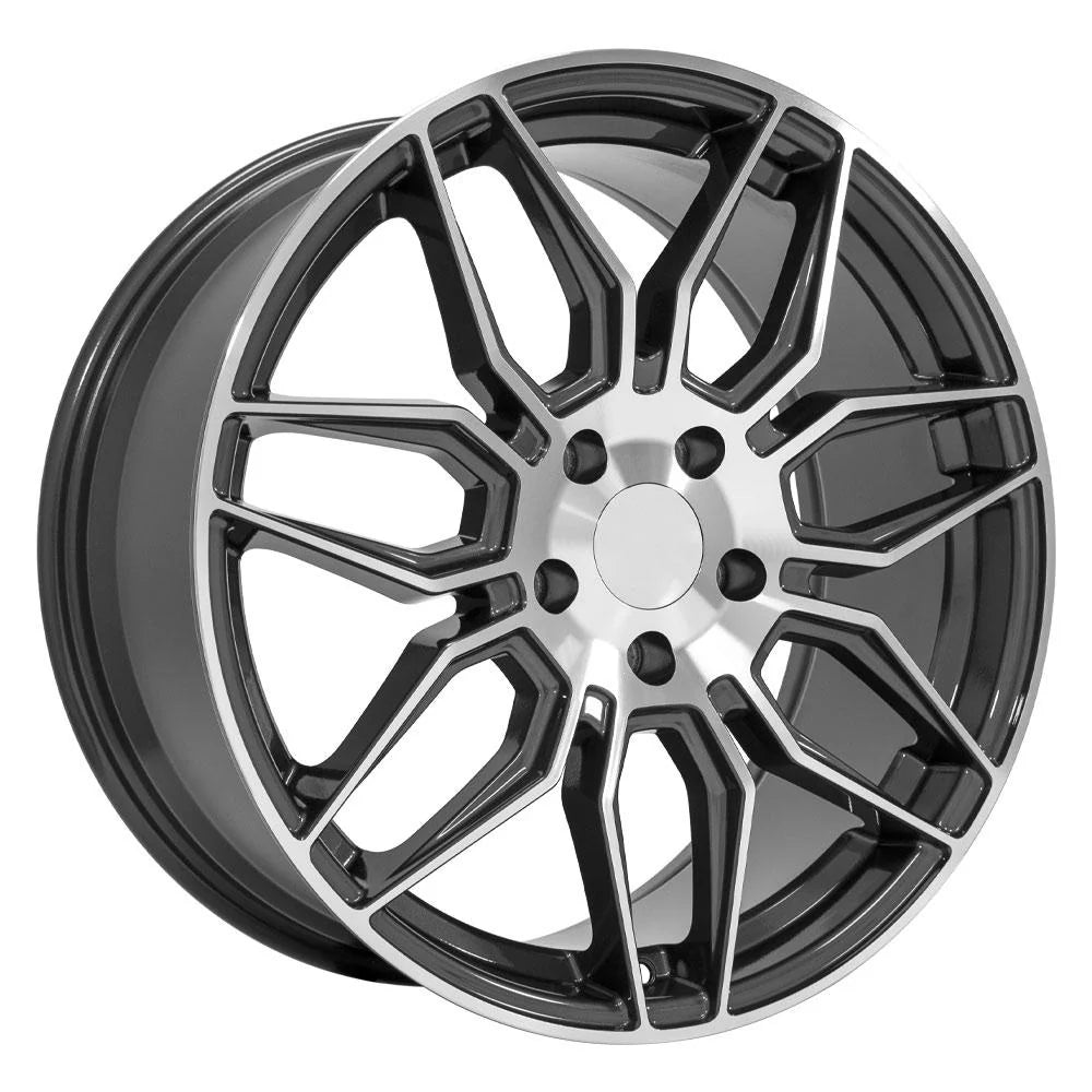 19 IN REPLICA WHEEL FITS CHEVROLET C7 CORVETTE CV03C GUNMETAL MACHINED 19X10