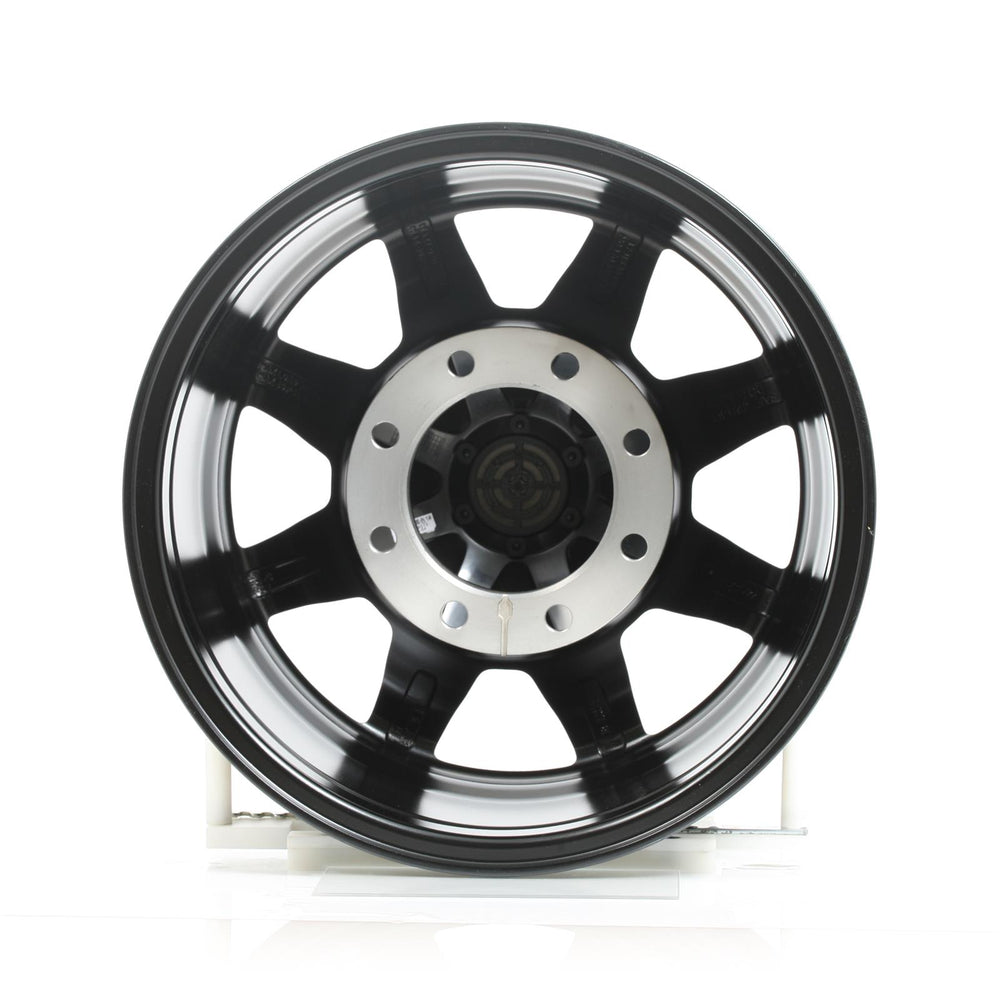 MO970 16X8 8X6.5 00MM GLOSS BLACK W/ MILLED SPOKE & MOTO METAL ON LIP