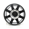 MO970 16X8 8X6.5 00MM GLOSS BLACK W/ MILLED SPOKE & MOTO METAL ON LIP