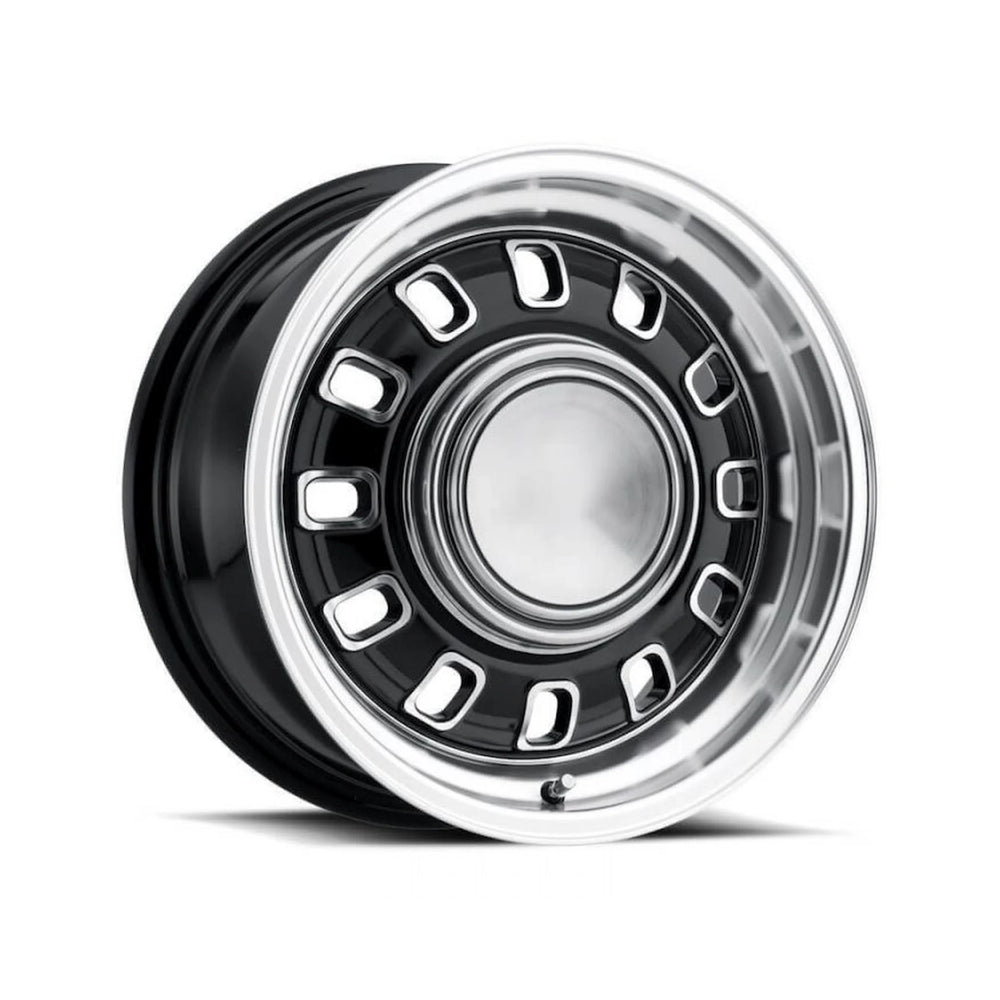 LEGENDARY WHEELS 12 SLOT 15x7 4x114.3/4x4.5 +7.1MM OS BLACK/MACHINED