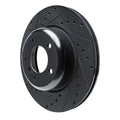 R1 09-16 BMW Z4 Front Right Drilled & Slotted Black Brake Rotor