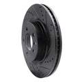 R1 05-09 Land Rover LR3 Front Right Drilled & Slotted Black Brake Rotor