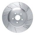R1 Concepts Brake Rotor Drilled and Slotted Silver Fits Lexus GS