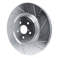 R1 Concepts Brake Rotor Drilled and Slotted Silver Fits Lexus GS