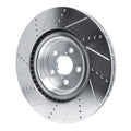 R1 Concepts Brake Rotor Drilled and Slotted Silver Fits Lexus GS