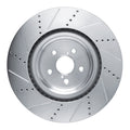 R1 Concepts Brake Rotor Drilled and Slotted Silver Fits Lexus GS