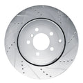 R1 10-12 Land Rover Range Rover Rear Right Drilled & Slotted Silver Brake Rotor