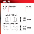 Hawk 87-93 Ford Mustang GT/LX DTC-60 Race Front Brake Pads