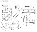 Left Front Lower Control Arm for 2002-2007 Jeep KJ Liberty, Includes 2 Bushings Crown Automotive