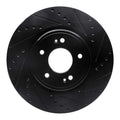 R1 18-23 Genesis G70 Front Right Drilled & Slotted Black Brake Rotor
