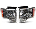 Raxiom 09-14 Ford F-150 Axial OEM Style Rep Headlights- Chrome Housing (Clear Lens)