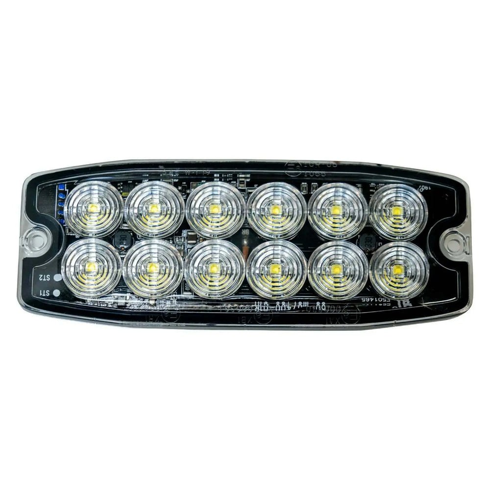 12-LED 30 Function Ultra-Thin Strobe light - Dimensions: 5.25x2.0x0.25 - White Color