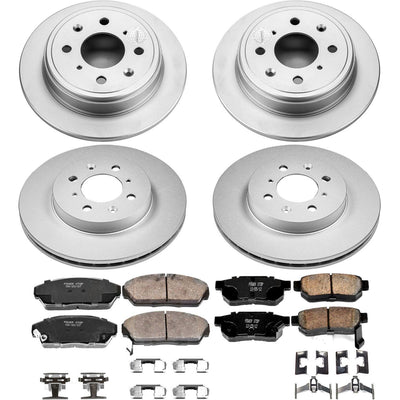 Power Stop 90-93 Acura Integra Front & Rear Z17 Evolution Geomet Coated Brake Kit
