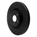 R1 12-20 Audi A6 (USA/Canada) Front Left Drilled & Slotted Black Brake Rotor
