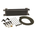 10 ROW SERIES 10000 STACK PLATE TRANS COOLER KIT 90DEG SWIVEL X 3/8 HOSE BARB