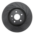 R1 08-11 Audi TTS Quattro Front Right Drilled & Slotted Black Brake Rotor