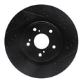 R1 20-22 Honda CR-V Front Right Drilled & Slotted Black Brake Rotor