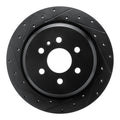 R1 21-22 Chevrolet Colorado Rear Left Drilled & Slotted Black Brake Rotor