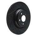R1 20-26 Mercedes-Benz GLE53 AMG Rear Right Drilled & Slotted Black Brake Rotor