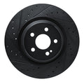 R1 20-26 Mercedes-Benz GLS580 Rear Left Drilled & Slotted Black Brake Rotor