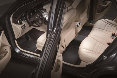 3D MAXpider 2008-2014 Mercedes-Benz C-Class Sedan W204 Kagu 1st & 2nd Row Floormats - Black