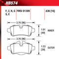 Hawk 07+ Mini Cooper DTC-60 Race Rear Brake Pads